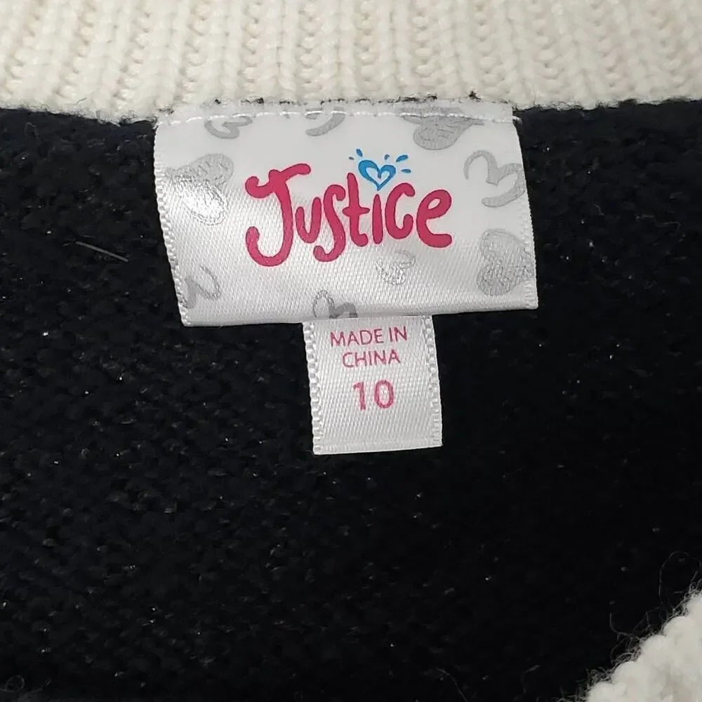 Justice Girls 10 Large Black Sweater